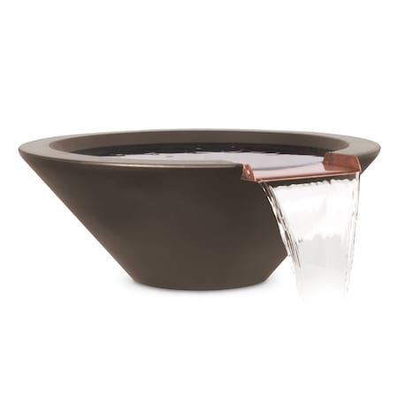 The Outdoor Plus 36 Round Cazo Water Bowl - GFRC Concrete - Chocolate - OPT-36RWO-CHC